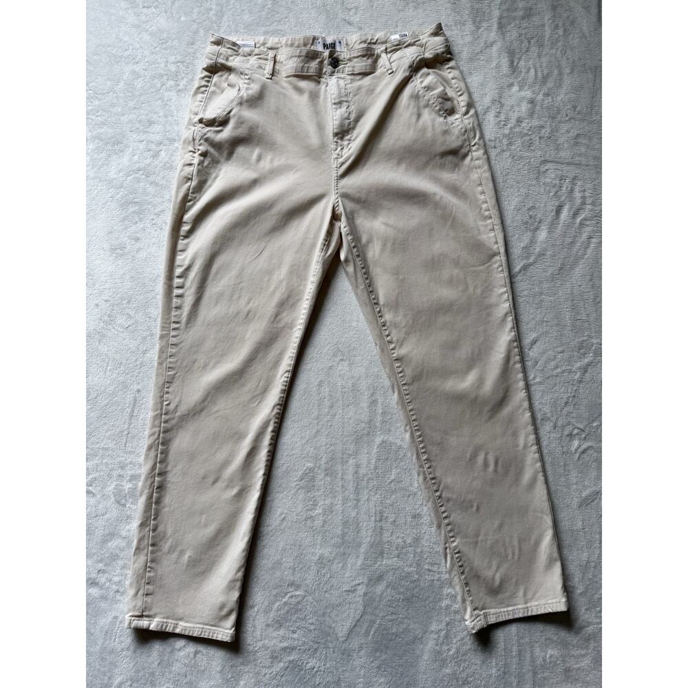 Paige Cindy High Rise Straight Ankle Jeans Cream Color Size 32